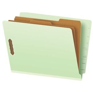 Pendaflex Pressboard End-Tab Classification Folders, Legal Size- Light Green